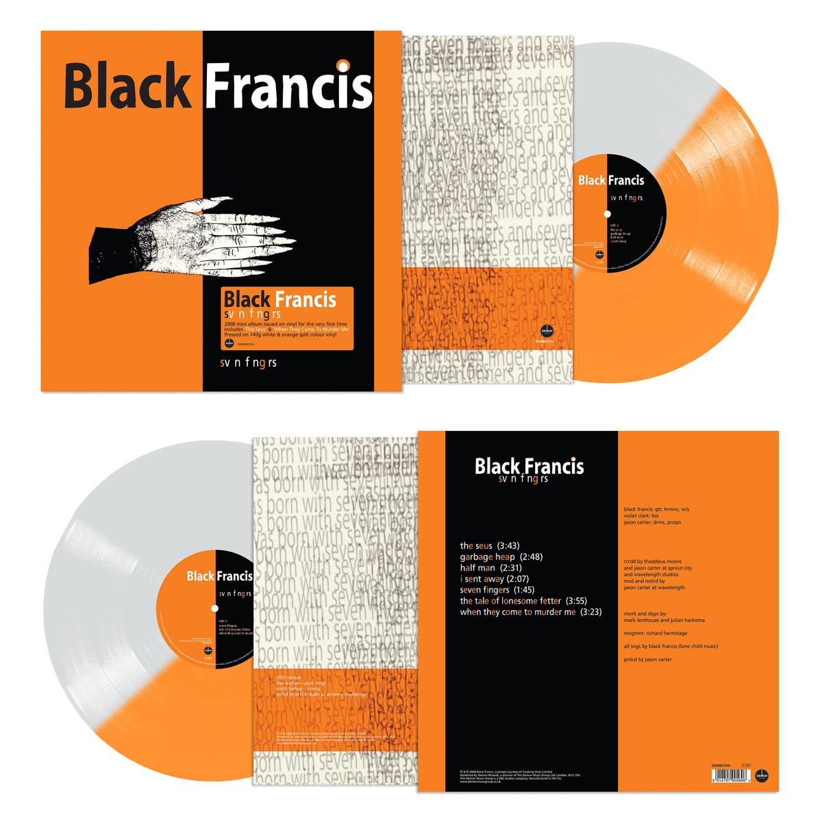 BLACK FRANCIS (A.K.A. Frank Black) – Svn Fngrs (2021 Reissue) – LP – Orange / White Split Vinyl – Default Title