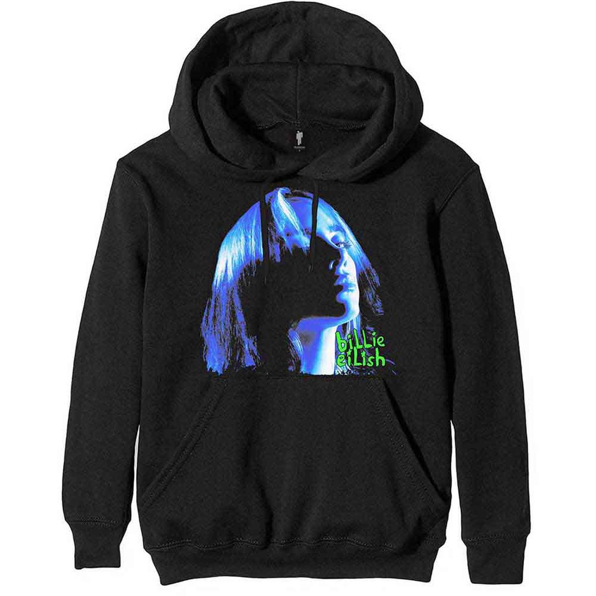Billie Eilish Neon Shadow Blue Large Hoodie
