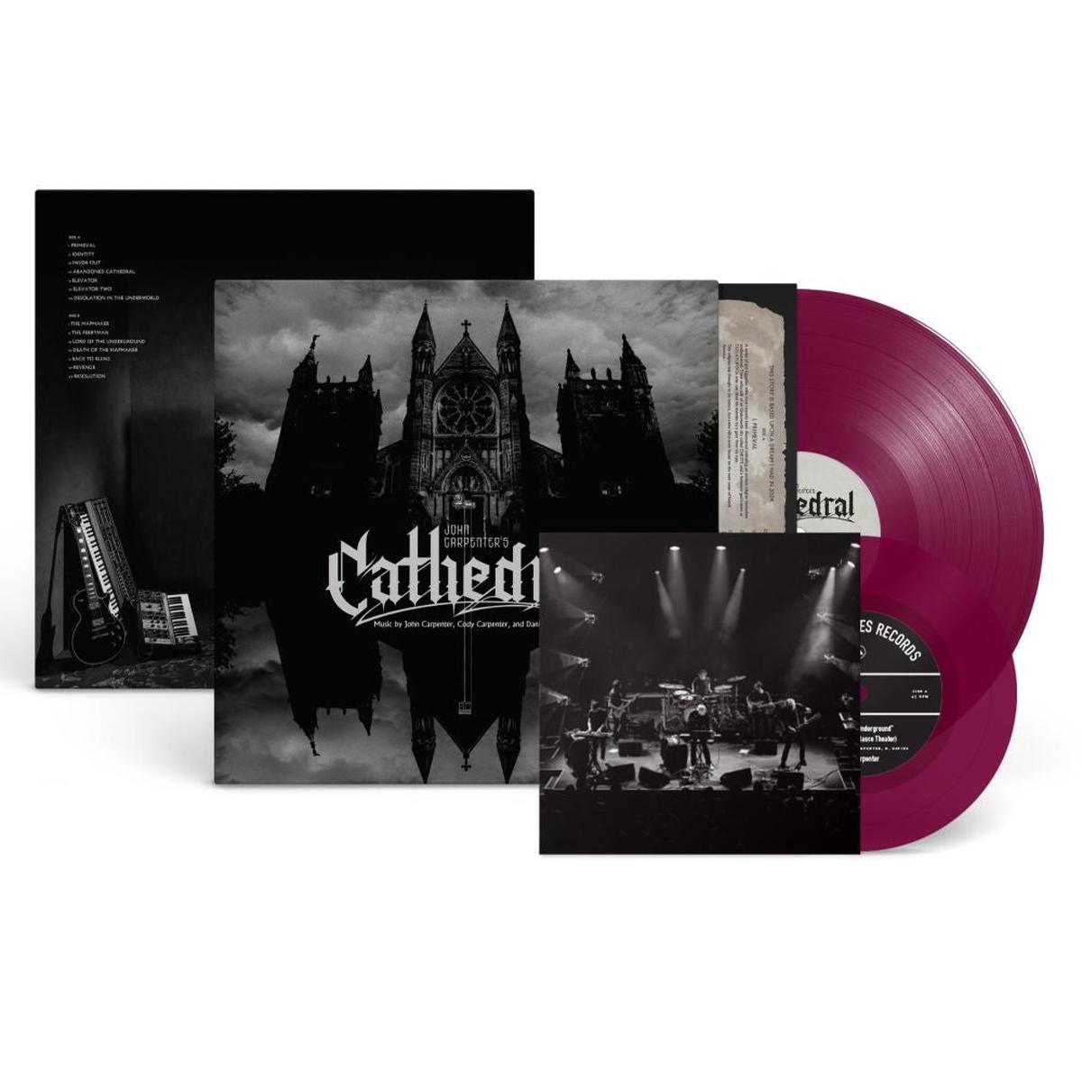 John Carpenter, Cody Carpenter, & Daniel Davies Cathedral Vinyl LP Indies Amethist Colour + 7″ Due Out 07/08/26