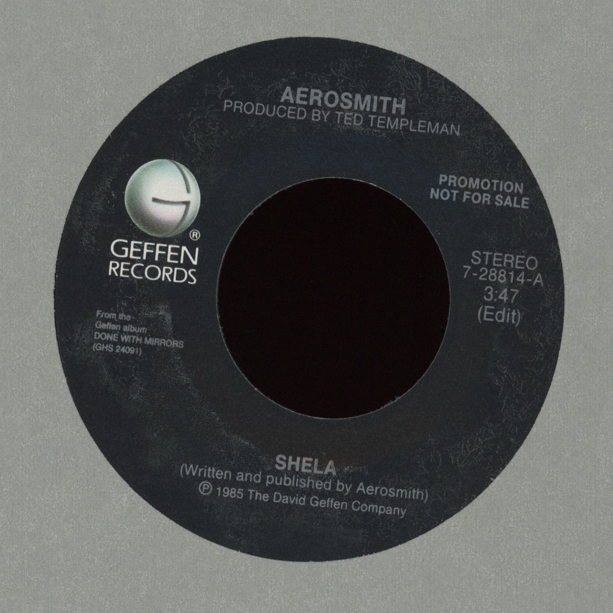Aerosmith - Shela on Geffen Promo Rock 45