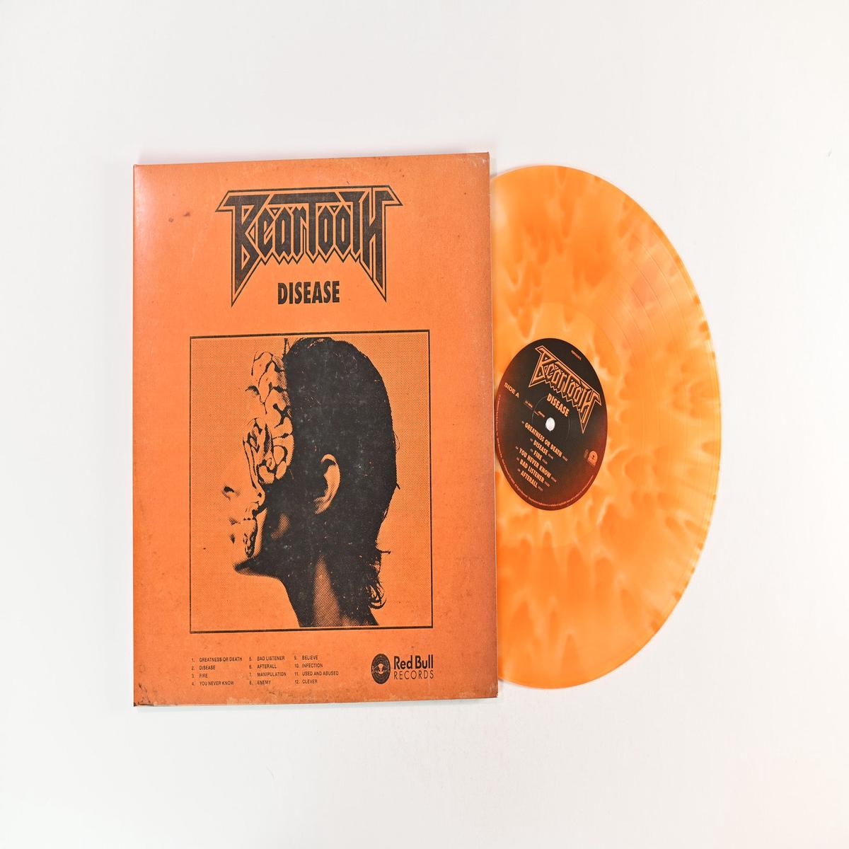 Beartooth - Disease on Red Bull Translucent Orange w White Splatter
