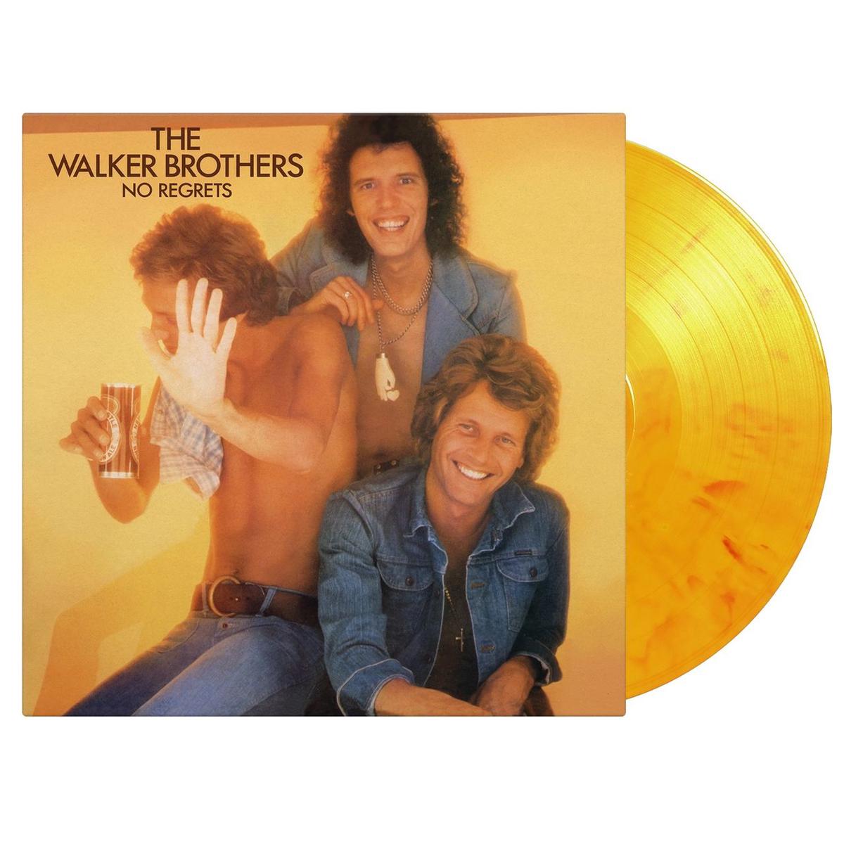 The Walker Brothers No Regrets - 50th Anniversary Edition - Yellow, Red & Orange Marbled Vinyl UK Vinyl LP