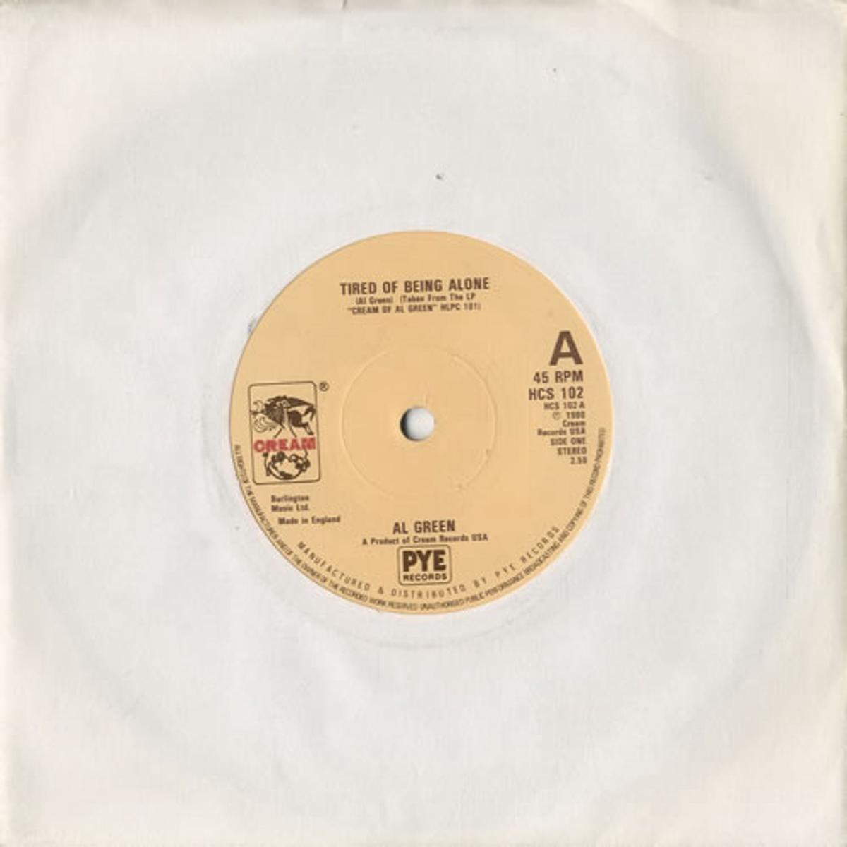 Al Green Tired Of Being Alone UK 7" vinyl