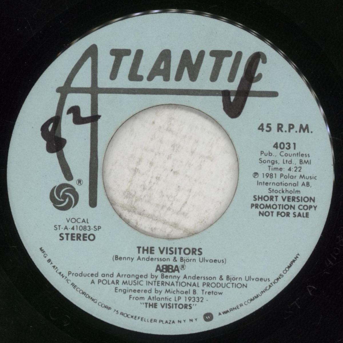 Abba The Visitors - WOL  Promo 7" vinyl