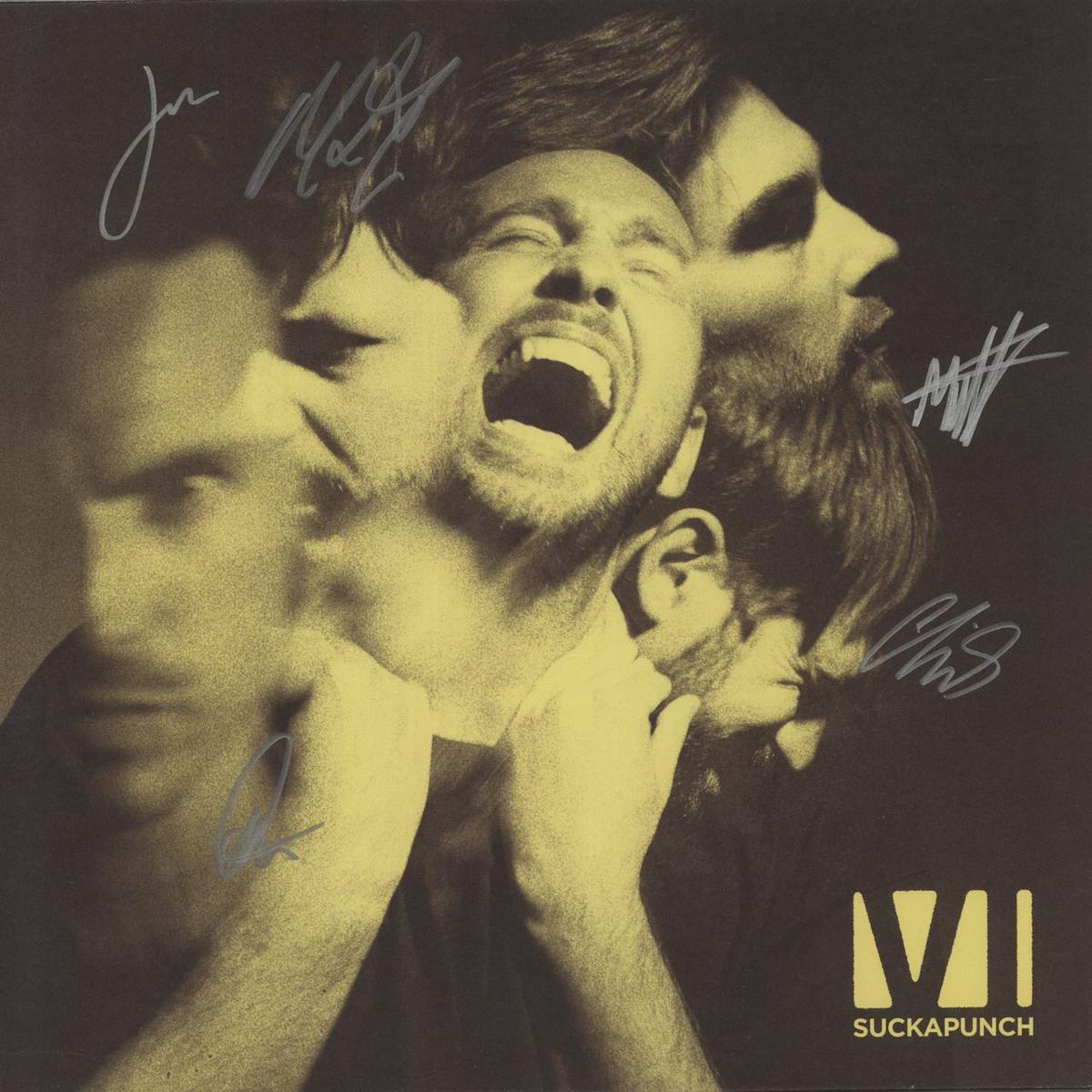 You Me At Six Suckapunch - Yellow with Black Splatter Vinyl - Autographed UK Vinyl LP