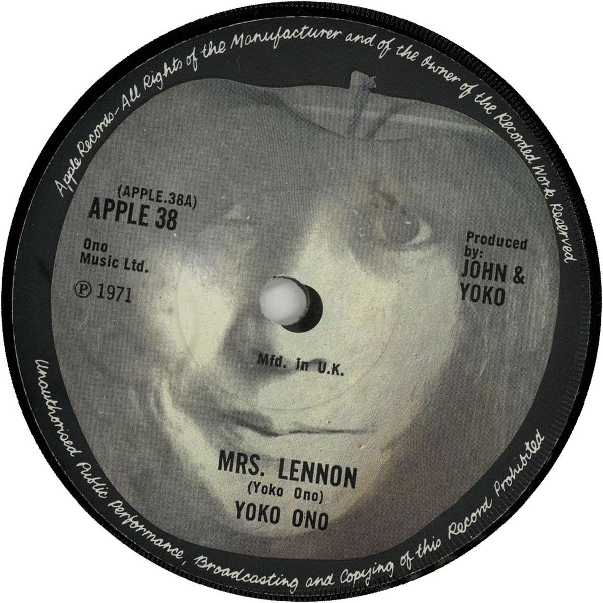 Yoko Ono Mrs. Lennon UK 7" vinyl