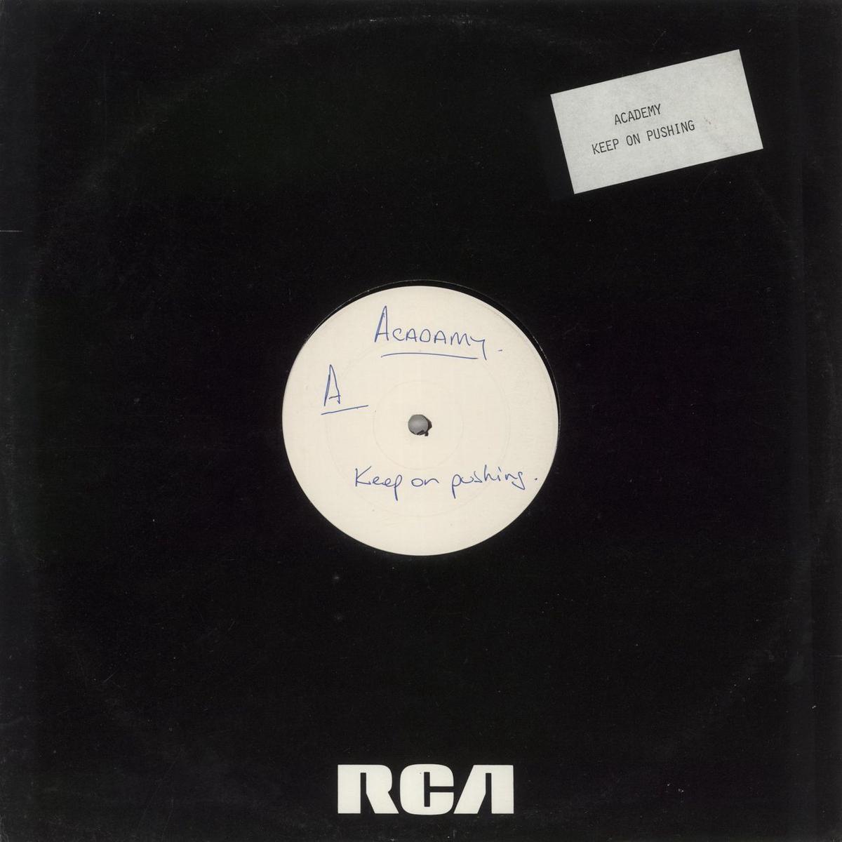 Academy Keep On Pushing - White Label UK Promo 12" vinyl