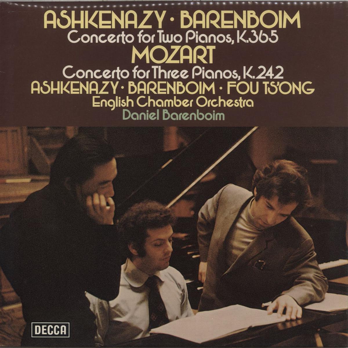 Wolfgang Amadeus Mozart Mozart: Concerto For Two Pianos, K.365, Concerto For Three Pianos, K.242 UK Vinyl LP