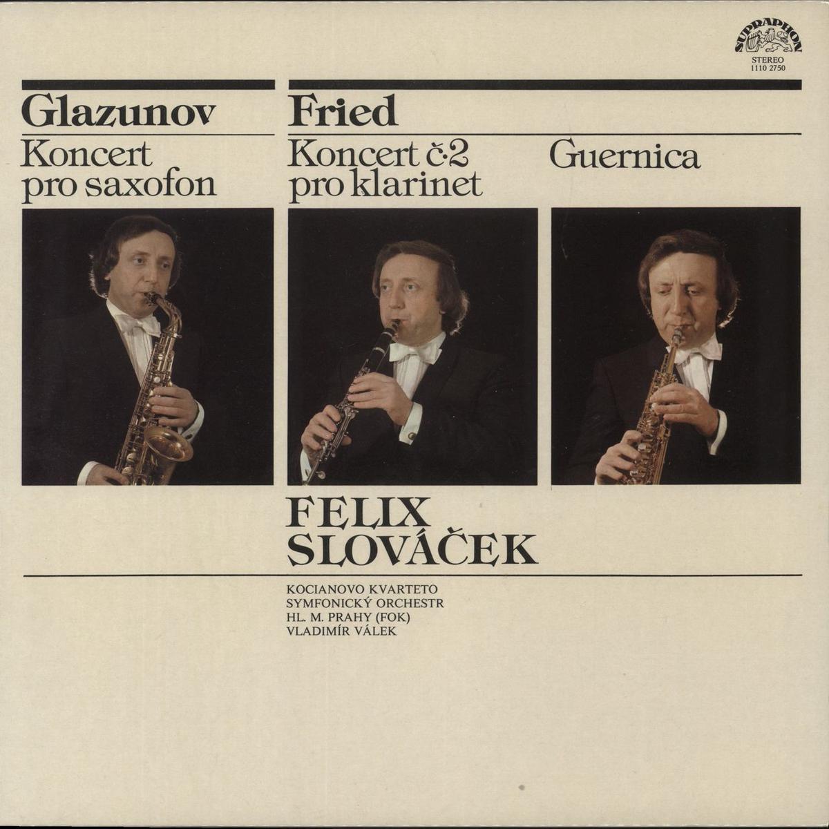 Alexander Konstantinovich Glazunov Glazunov: Koncert Pro Saxofon / Fried: Koncert C2 Pro Klarinet / Guernica Czech Vinyl LP