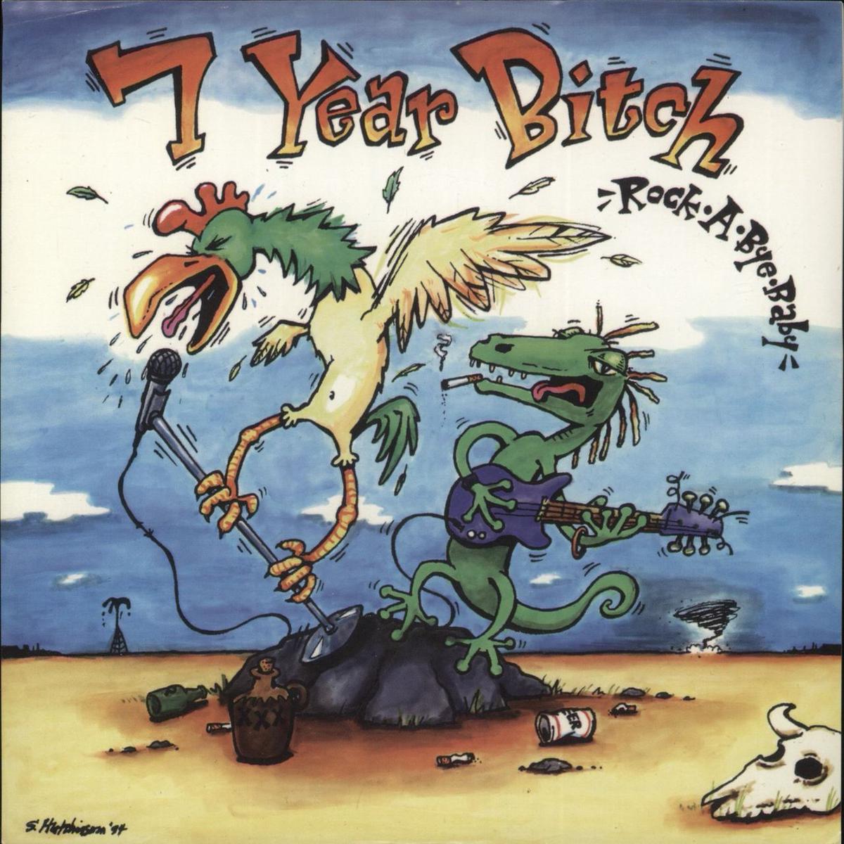 7 Year Bitch Rock A Bye Baby - Blue Vinyl  7" vinyl