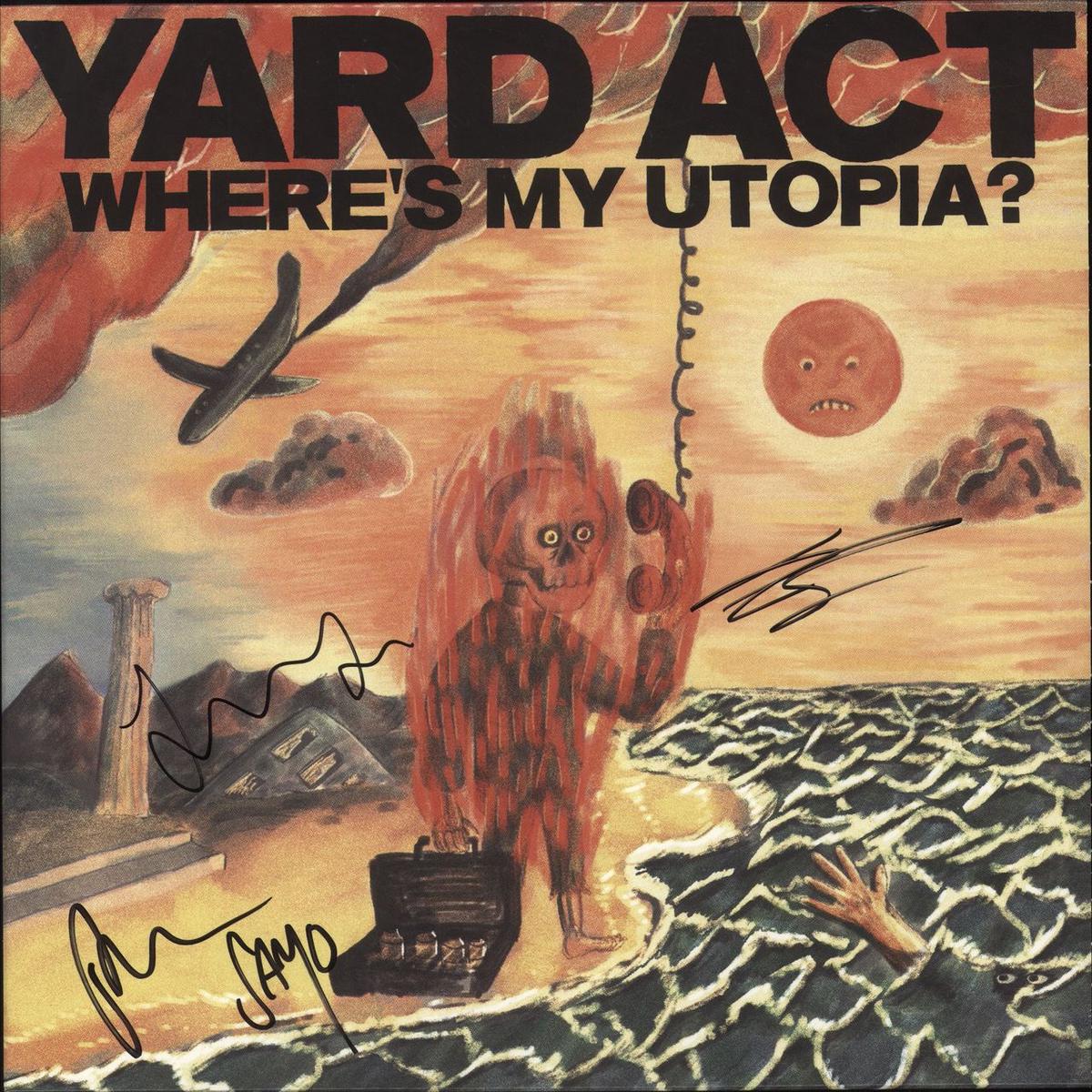 Yard Act Where's My Utopia? - Vineyard Of The North Red Wine Vinyl - Autographed UK Vinyl LP