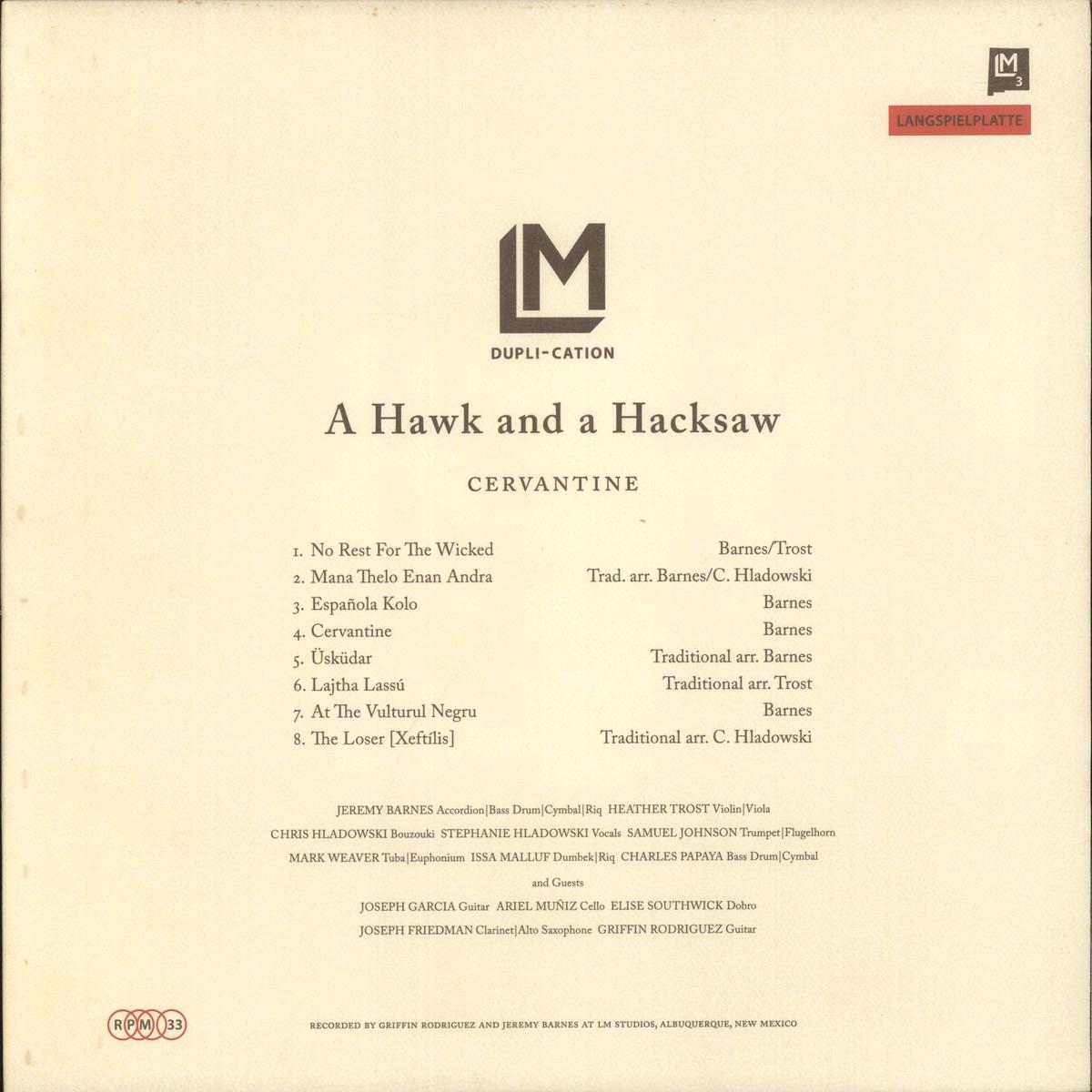 A Hawk And A Hacksaw Cervantine  Vinyl LP