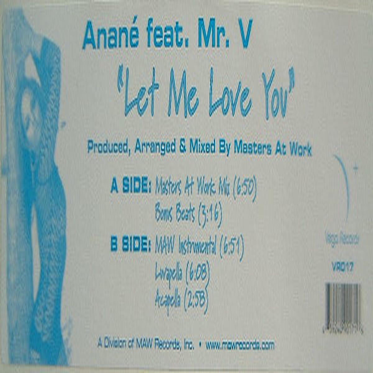 Anan Feat. Mr. V - Let Me Love You (SF HOUSE) VG+